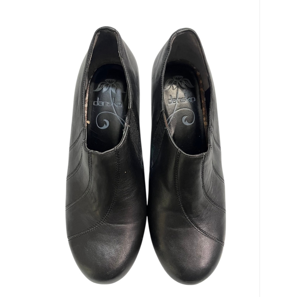 Dansko Bennett Black Nappa Leather Slip On Pumps Size 38 US 7.5 Like New - Picture 2 of 7